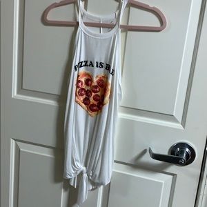 pizza tie up tank top
